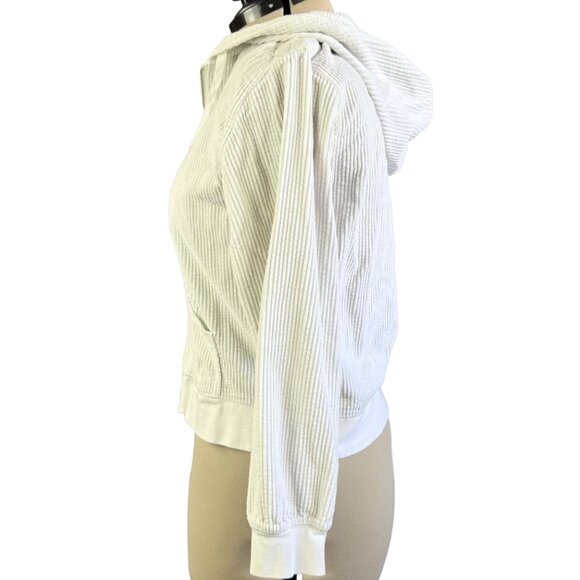 DRESSBARN Casual Corduroy Hooded Zip Jacket M – Cream Vintage Shacket - Picture 4 of 11